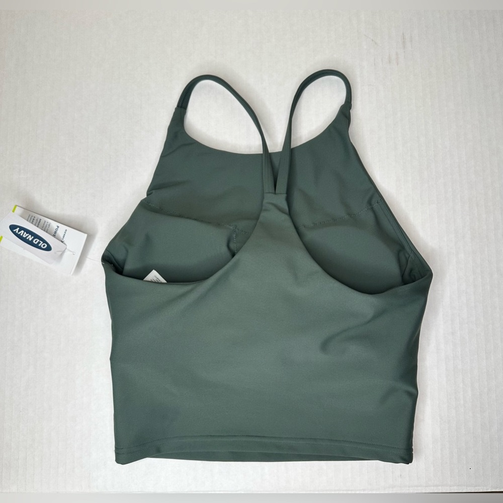 NWT Old Navy Army Active green athletic tank sports bra Go Dry size small